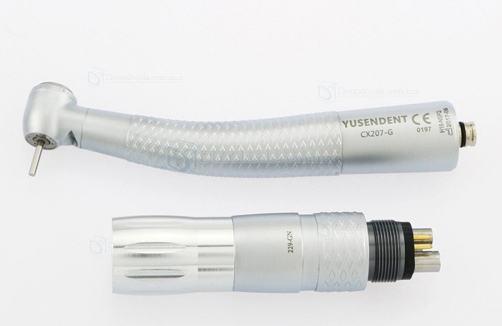 YUSENDENT® CX207-GN-PQ Pieza De Mano Alta Velocidad Led Compatible con NSK (Turbina x3 + Acoplamiento x1)